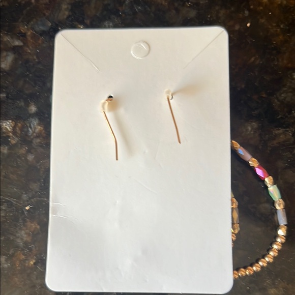 Multicolor Beaded Teardrop Earrings - Picture 2 of 2